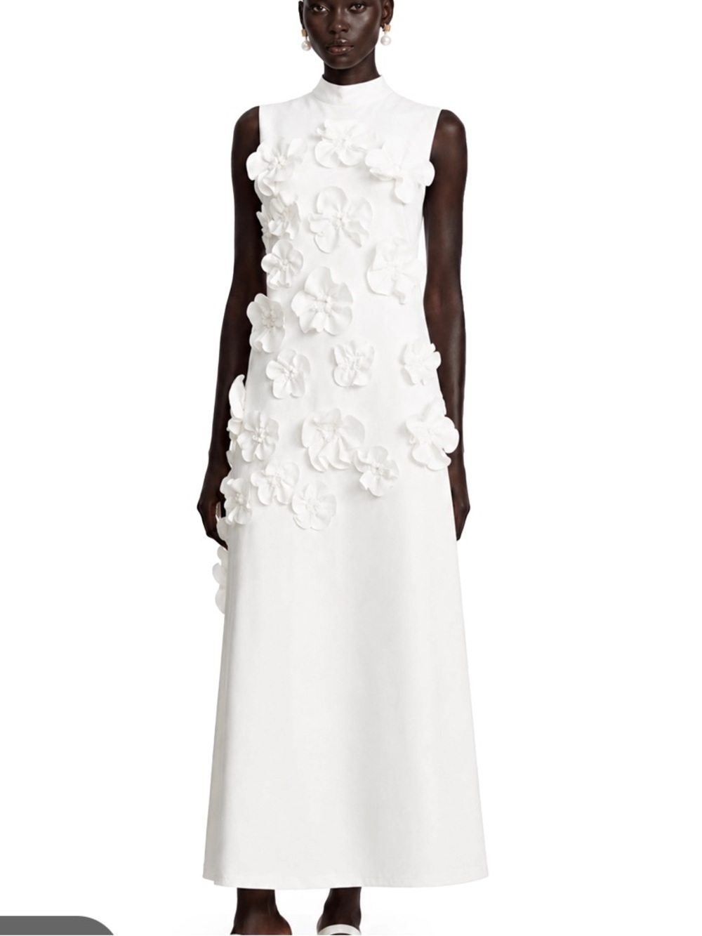 3D Floral Embellished Maxi Dress